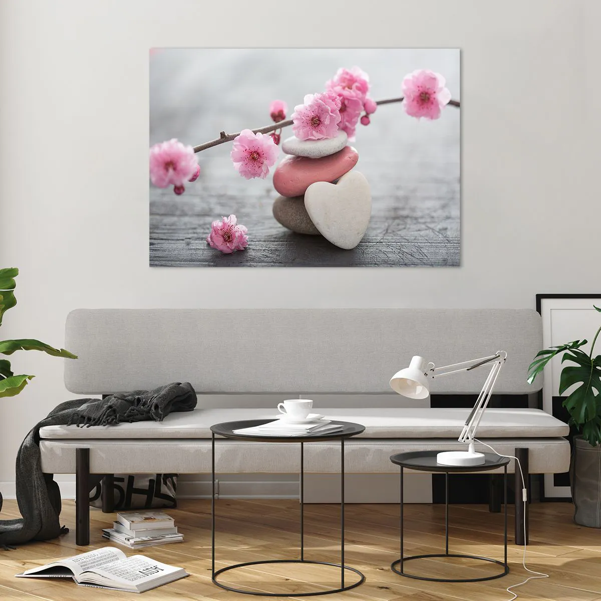 Glass picture - Bliss with Cherry Blossom - 100x70 cm