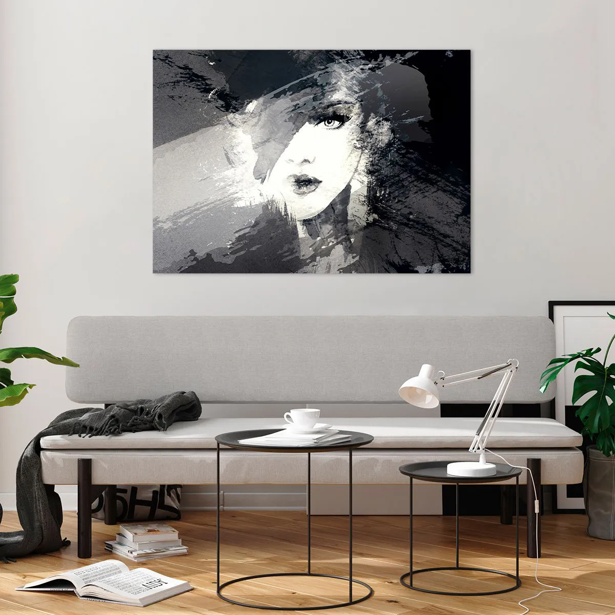 Üveg kép - Szürke fátyol mögül - 100x70 cm