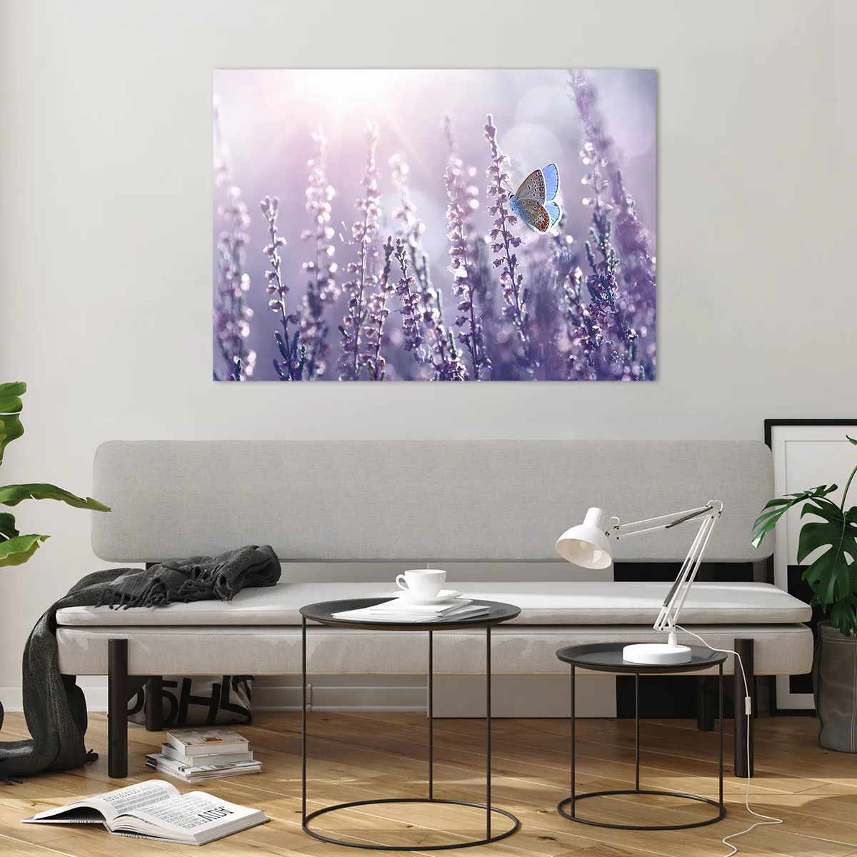 Obraz na skle - Bozk motýľa - 100x70 cm