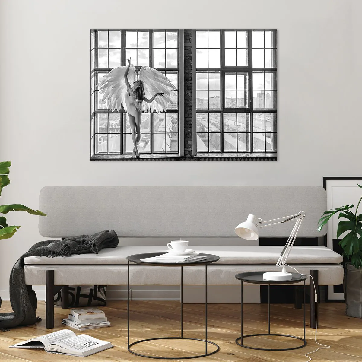 Tablou pe sticlă - Orașul îngerilor dansatori? - 100x70 cm