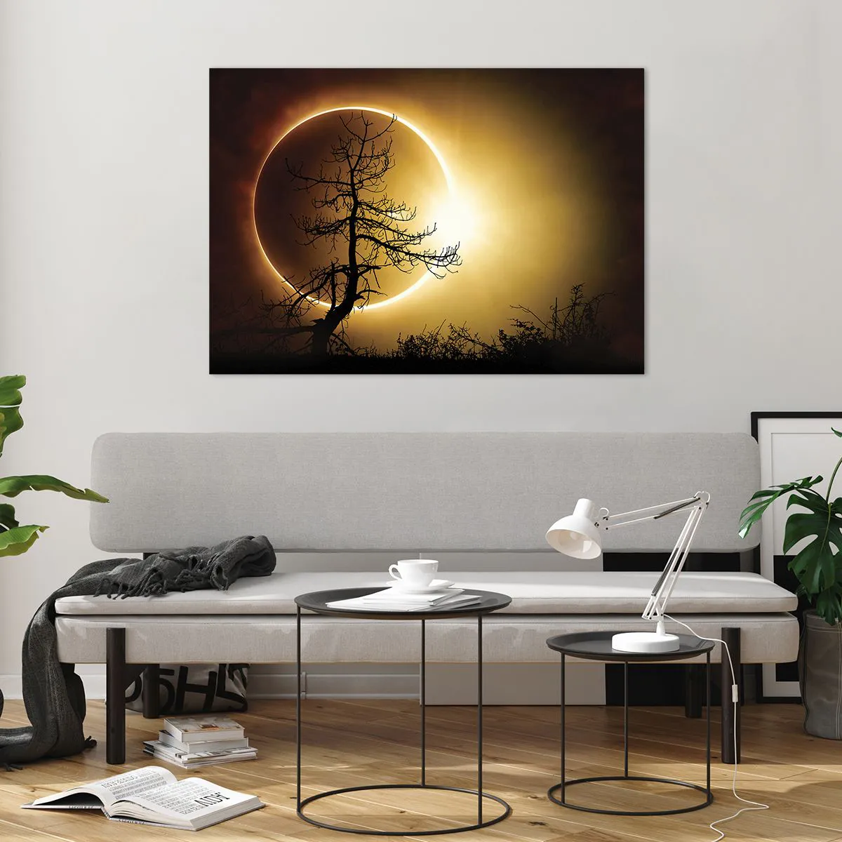 Glastavla - Bild på glas - Total förmörkelse - 100x70 cm