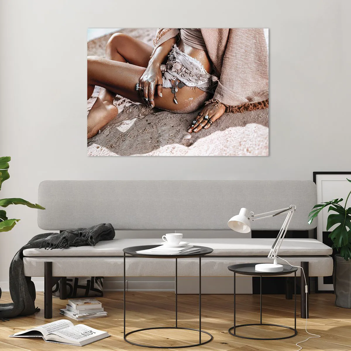 Üveg kép - A hullámok vetettek partra? - 100x70 cm