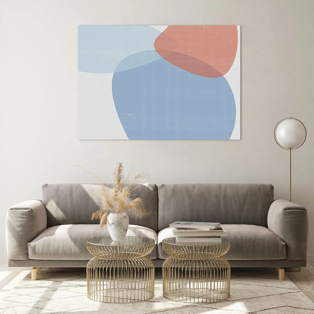 Billede på glas - Pastelfarvede relationer - 100x70 cm