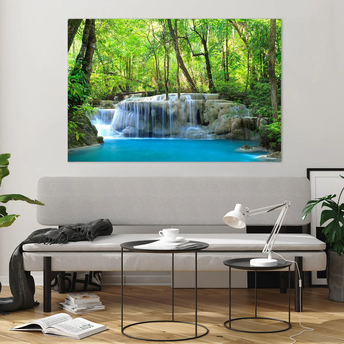 Üveg kép - Türkizbe és zöldbe merülni - 120x80 cm