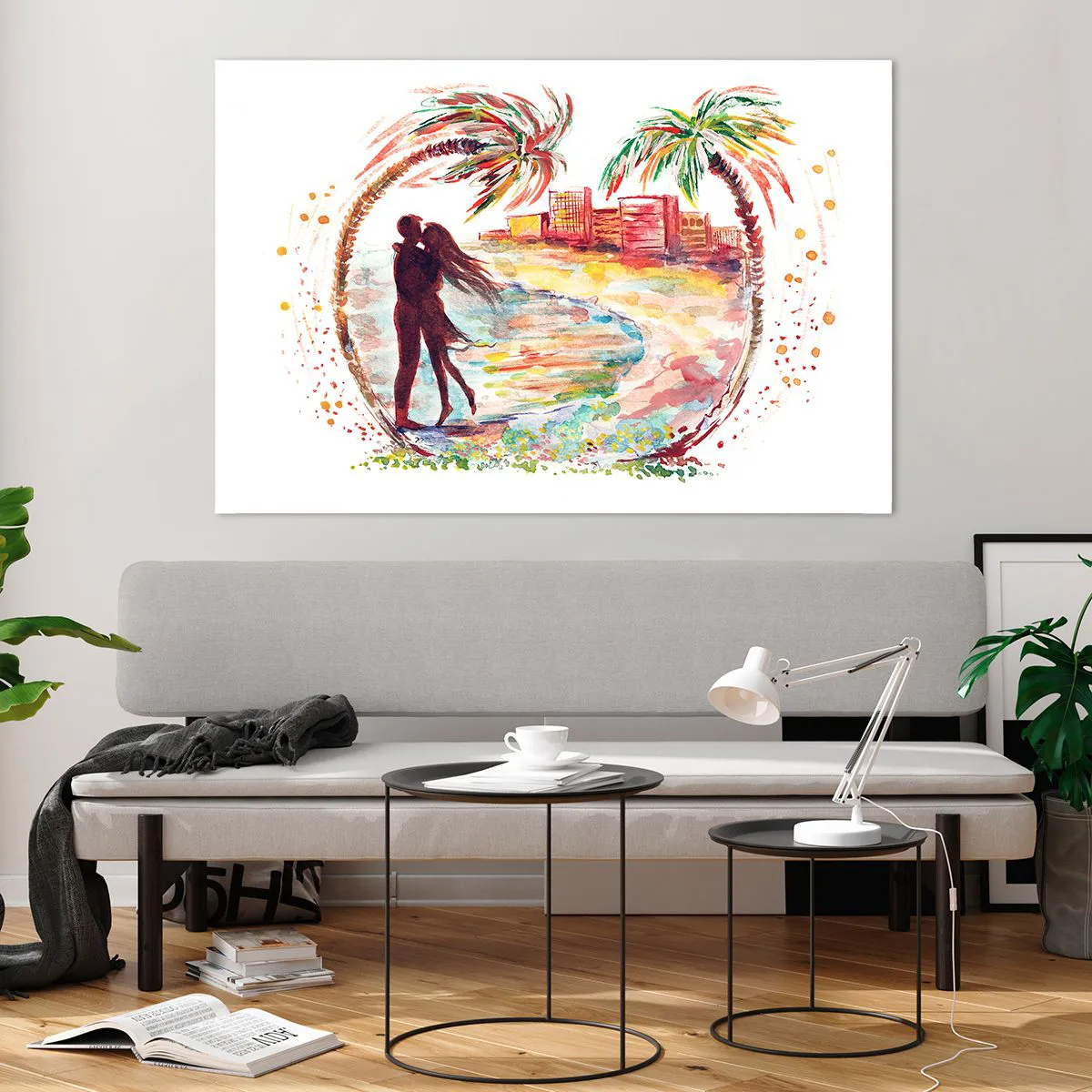 Obraz na skle - Romantické prázdniny - 120x80 cm