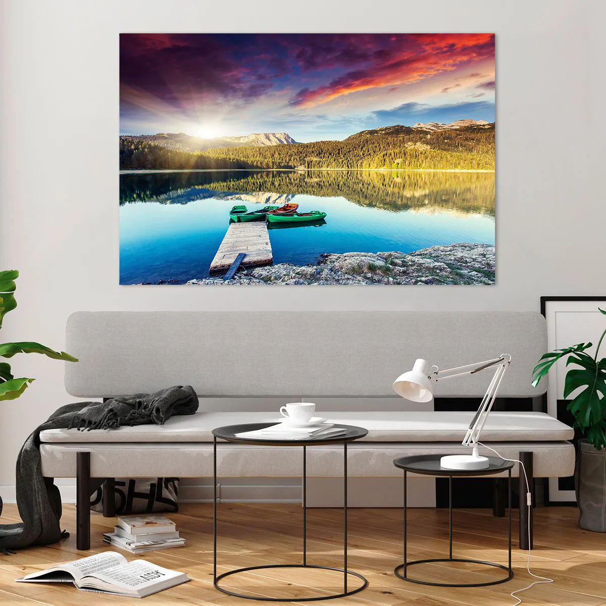 Tablou pe sticlă - Spre o apă netedă ca o oglindă - 120x80 cm