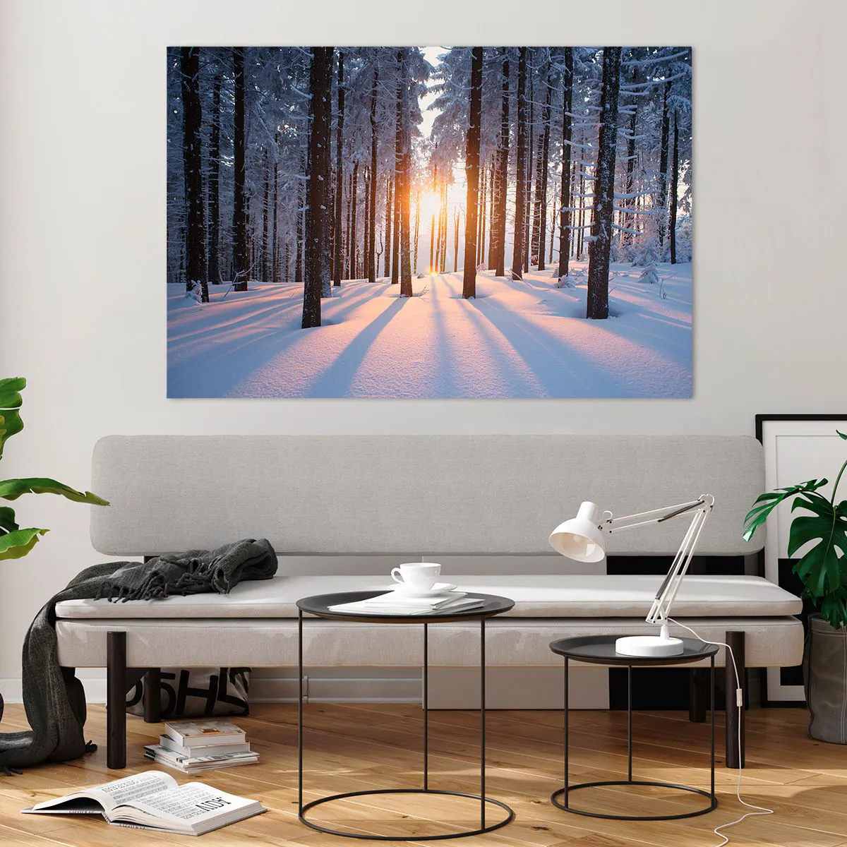 Quadro em vidro - Preto no branco - 120x80 cm