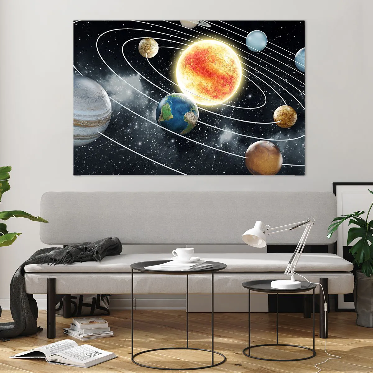 Billede på glas - Kosmisk dans - 120x80 cm
