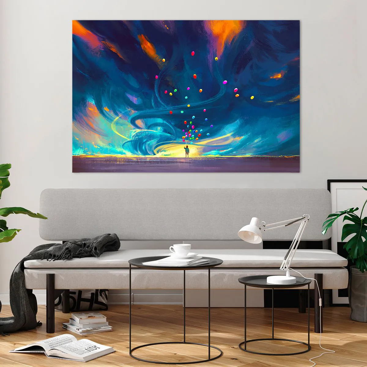 Tablou pe sticlă - Pe un vânt albastru - 120x80 cm