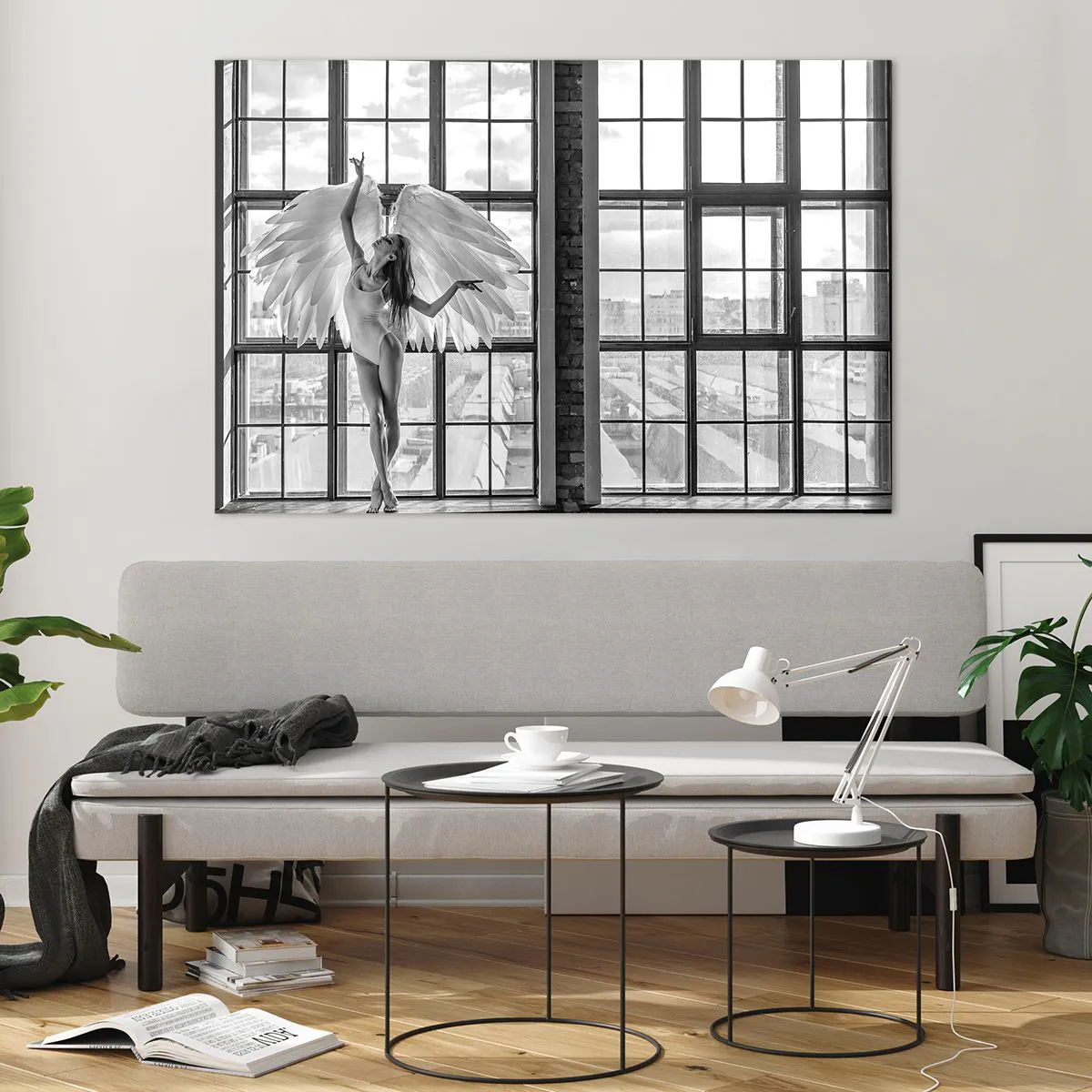 Tablou pe sticlă - Orașul îngerilor dansatori? - 120x80 cm