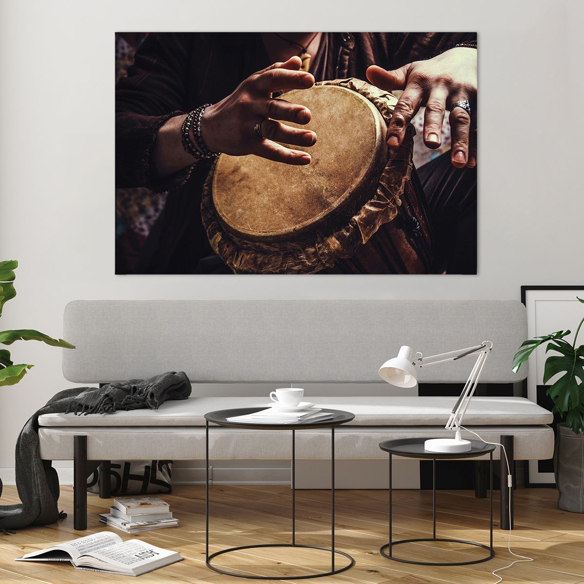 Glass picture  Playing The Drum, Glass picture  Africa, Glass picture  Music, Glass picture  Drum, Glass picture  Culture