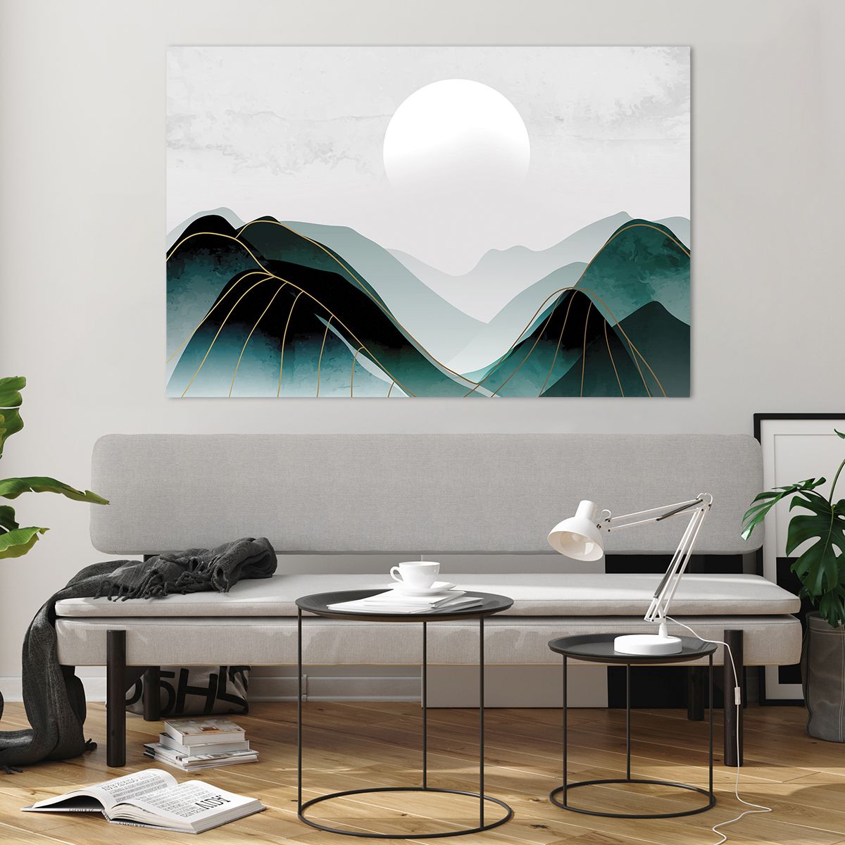 Bild på glas Abstraktion, Bild på glas Landskap, Bild på glas Konst, Bild på glas Måne, Bild på glas Berg