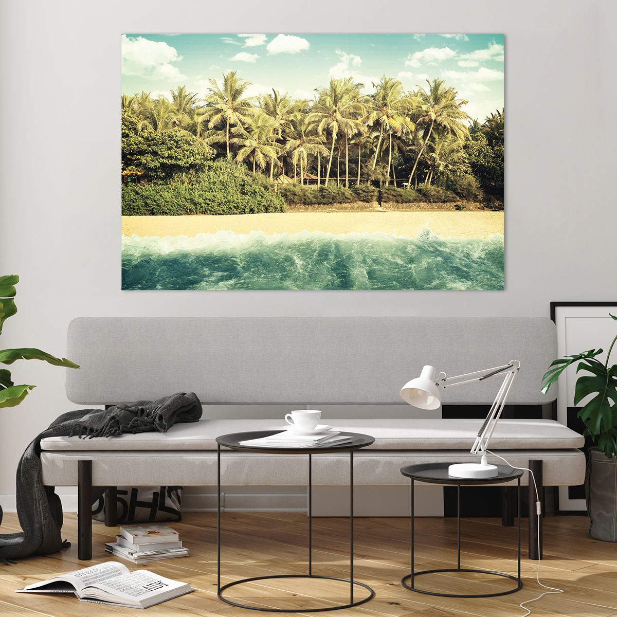 Glass picture  Landscape, Glass picture  Beach, Glass picture  Coconut Palm, Glass picture  Sea, Glass picture  Nature