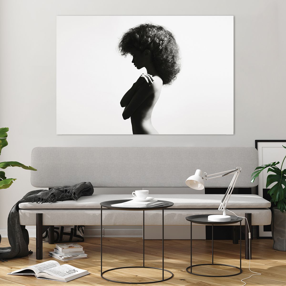 Glass picture  Woman, Glass picture  Body, Glass picture  Model, Glass picture  Black And White, Glass picture  Modern Art