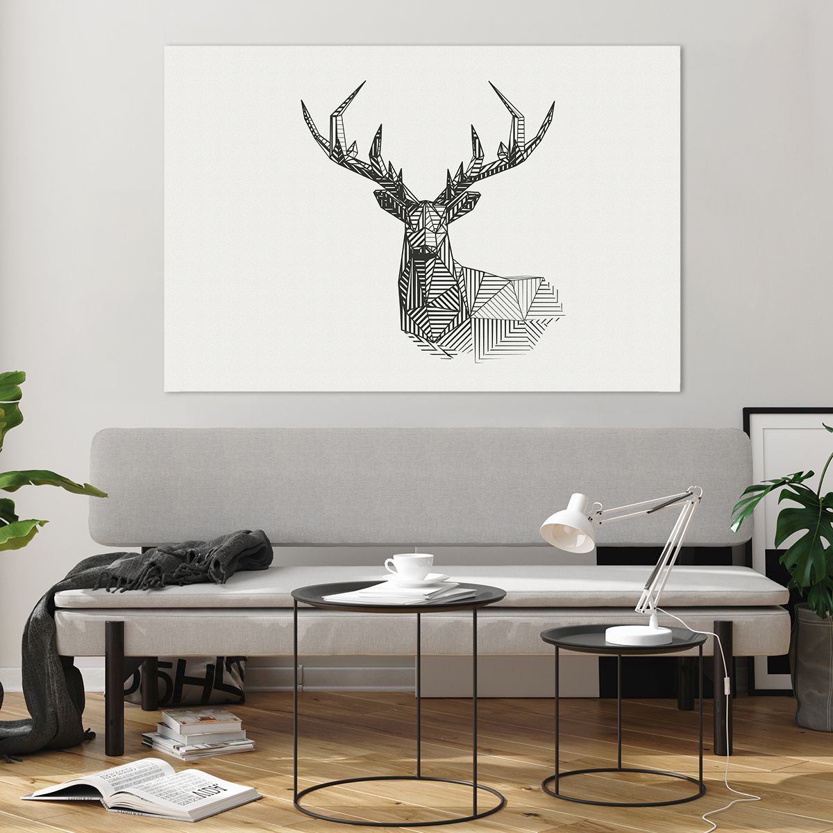 Glass picture  Abstraction, Glass picture  Deer, Glass picture  Animals, Glass picture  Graphics, Glass picture  Lineart