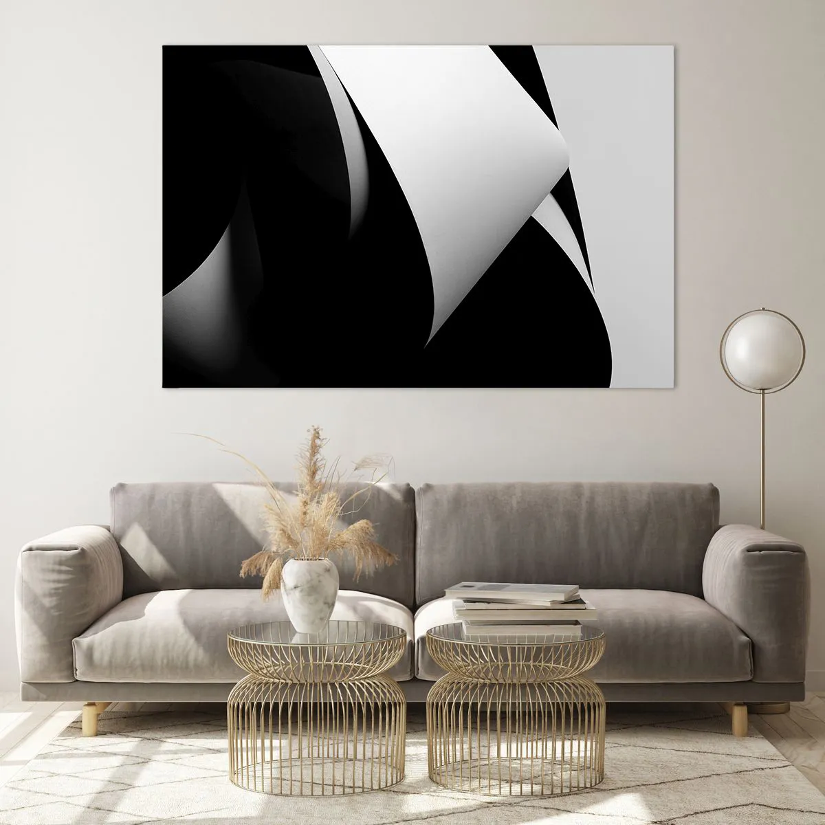 Tablou pe sticlă - Planuri de lumină din adâncurile umbrelor - 120x80 cm