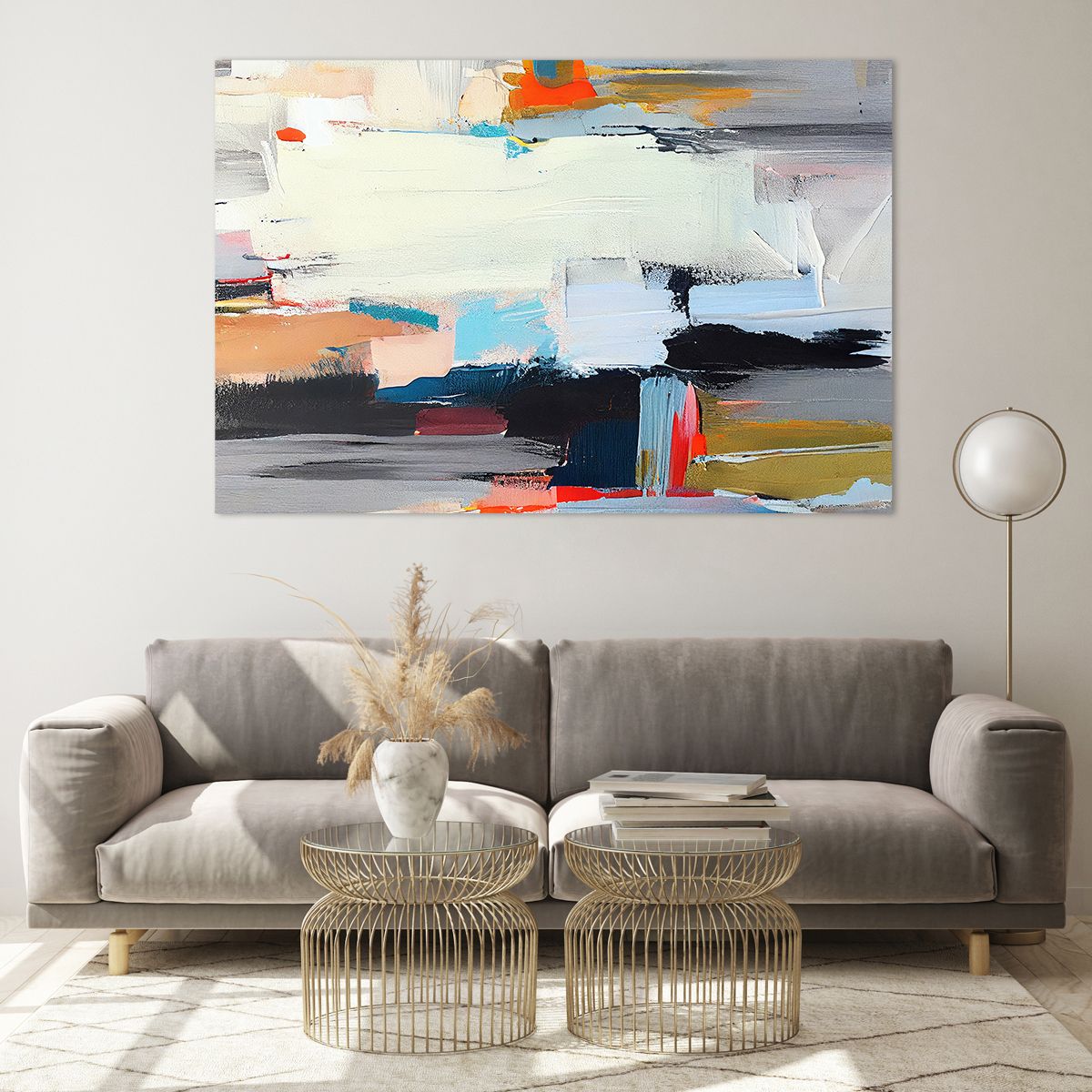 Deco Salon Abstraction Morceau Minimalisme Moderne