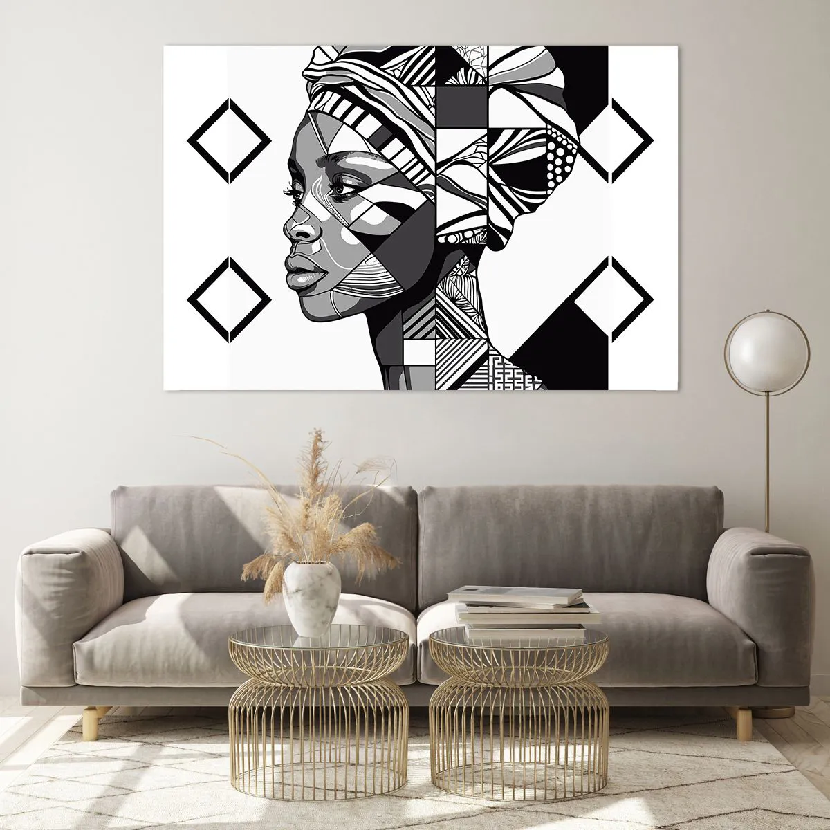 Glass picture - Ethnic Portrait - 120x80 cm