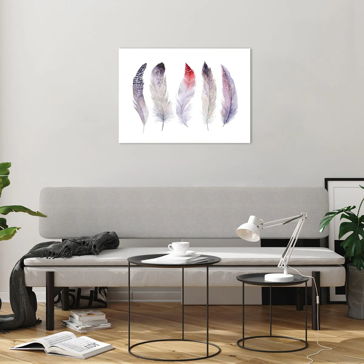 Quadro em vidro - Delicada como a névoa multicolorida - 70x50cm - Delicadas como uma névoa multicolorida - Decoração de parede moderna para a sala de estar e quarto ARTTOR