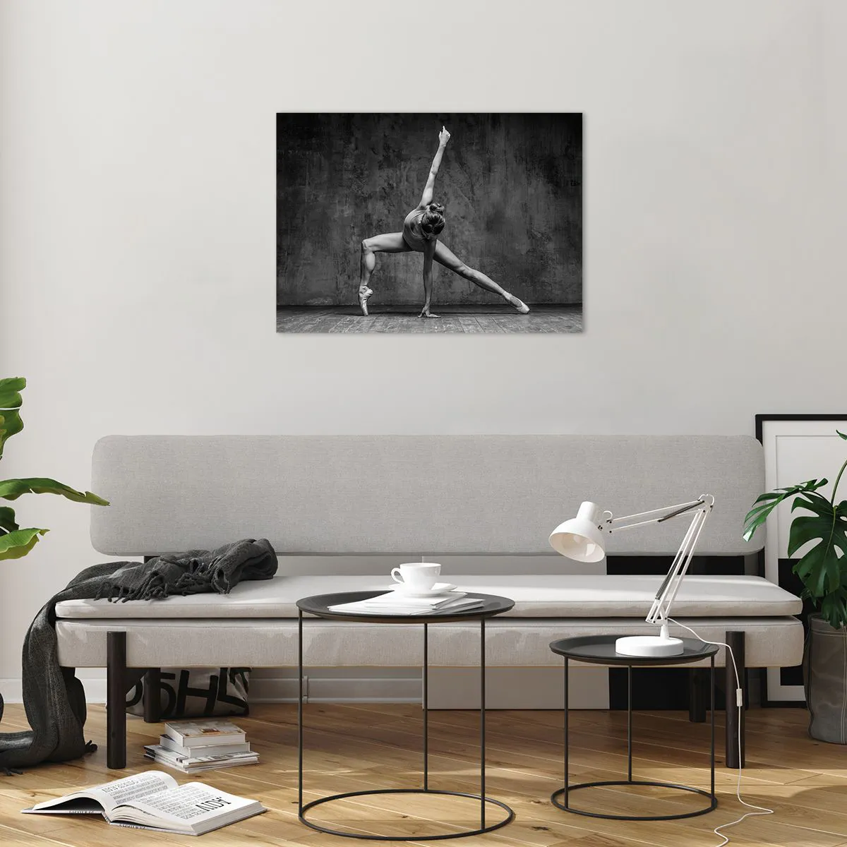 Billede på glas - En danser i en kunstnerisk positur - 70x50cm - Idealet om balance - Moderne vægdekoration til stue og soveværelse ARTTOR