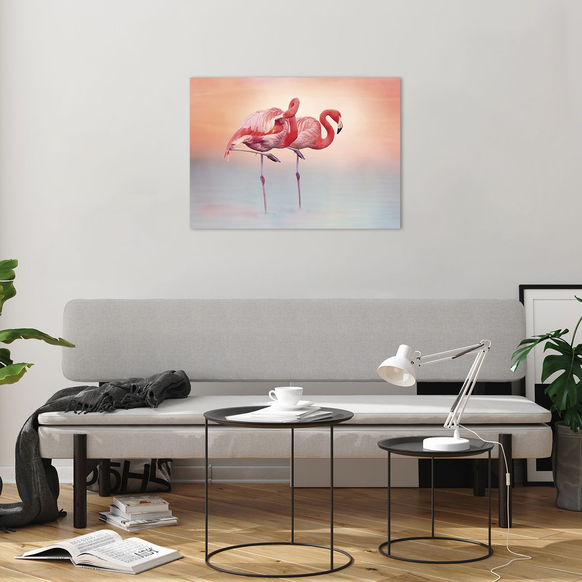 Obraz na plátne Flamingo'S, Obraz na plátne De Vogels, Obraz na plátne Natuur, Obraz na plátne Dieren, Obraz na plátne Pastelkleuren