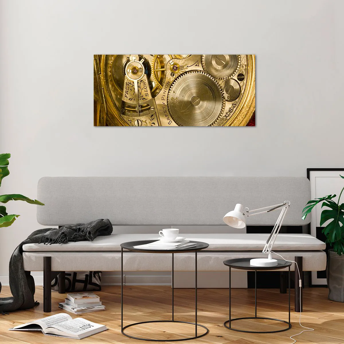 Quadro em vidro - Mova-se com o tempo - 100x40 cm