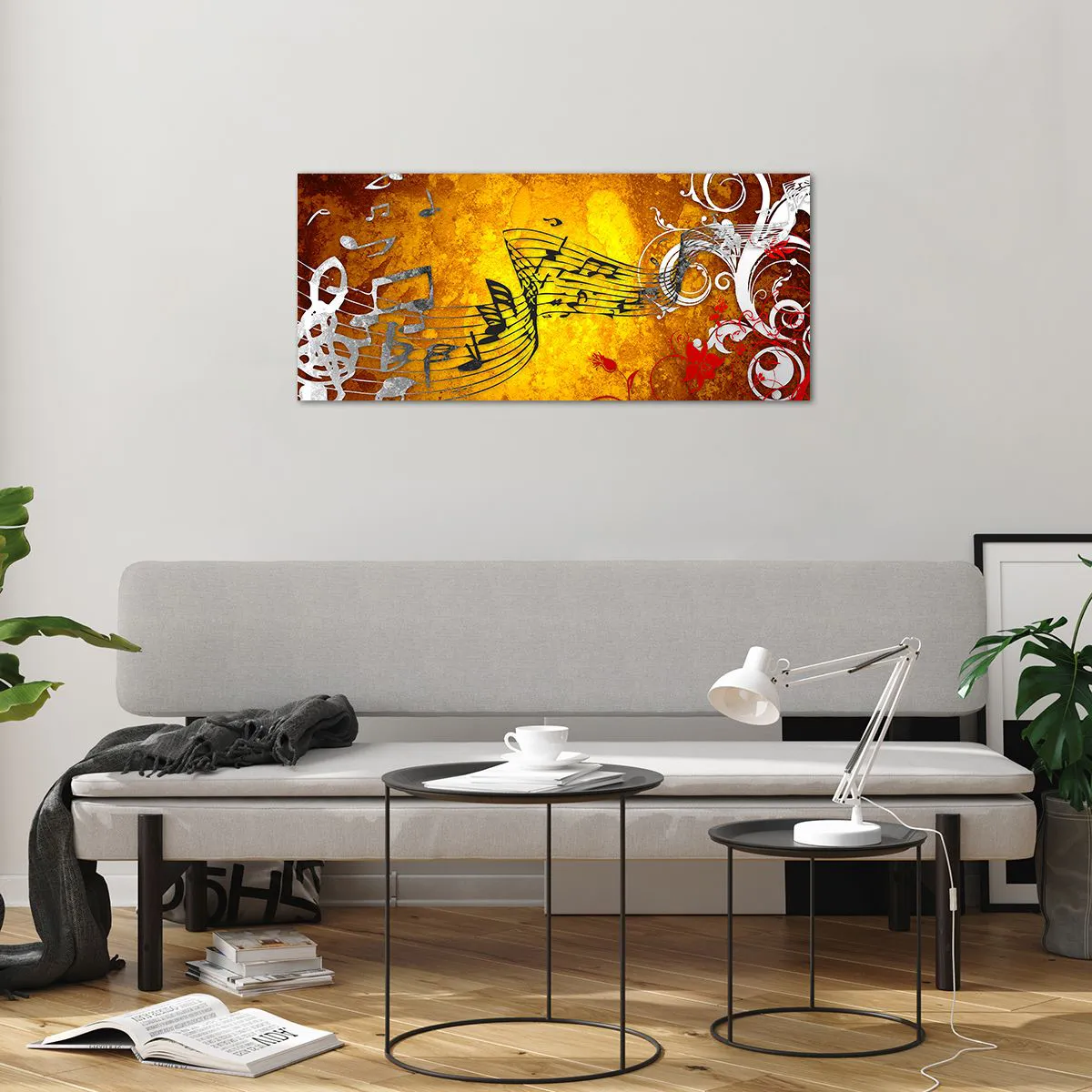 Glasbild - Bild auf glas - Lass die Musik fließen - 100x40 cm