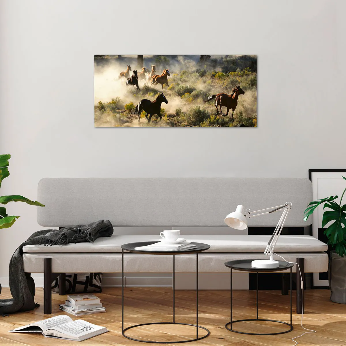 Glasbild - Bild auf glas - Rivalität – Freiheit oder männliche Stärke? - 100x40 cm