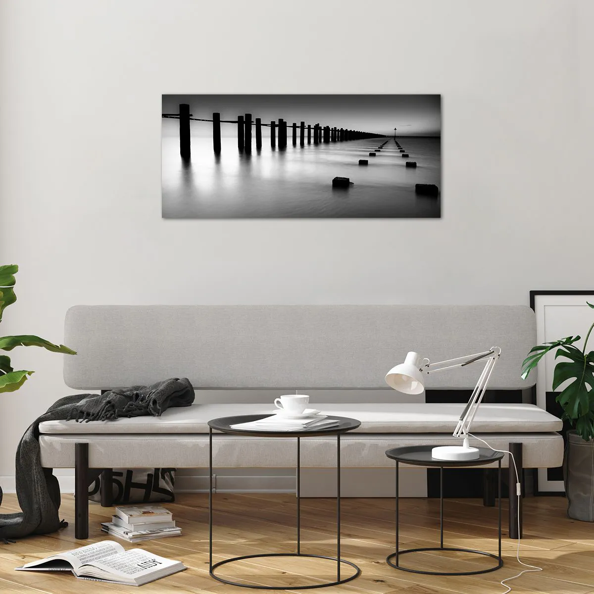 Obraz na szkle - Szara dal we mgle - 100x40 cm