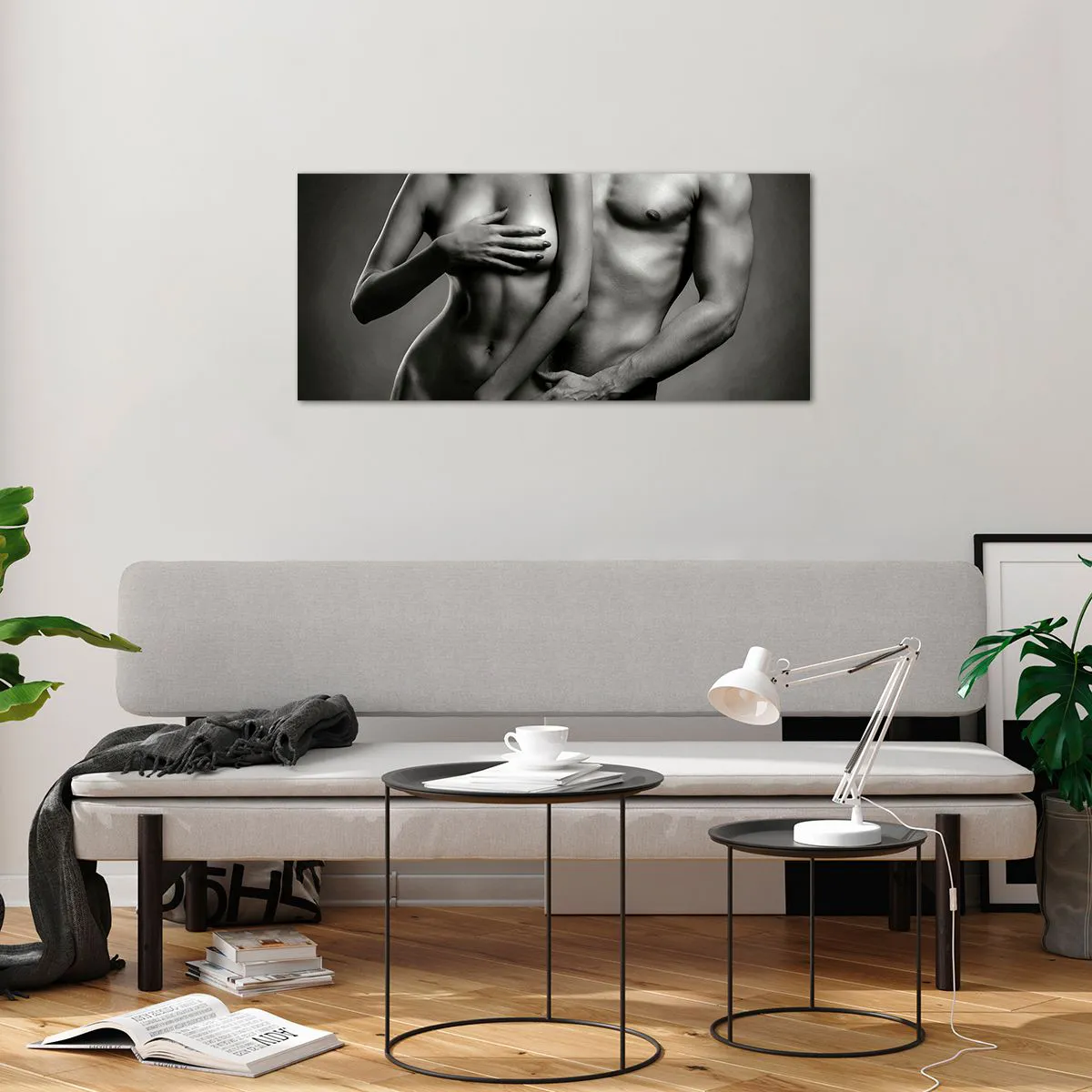 Impression sur verre - Image sur verre - Adam et Eve - 100x40 cm