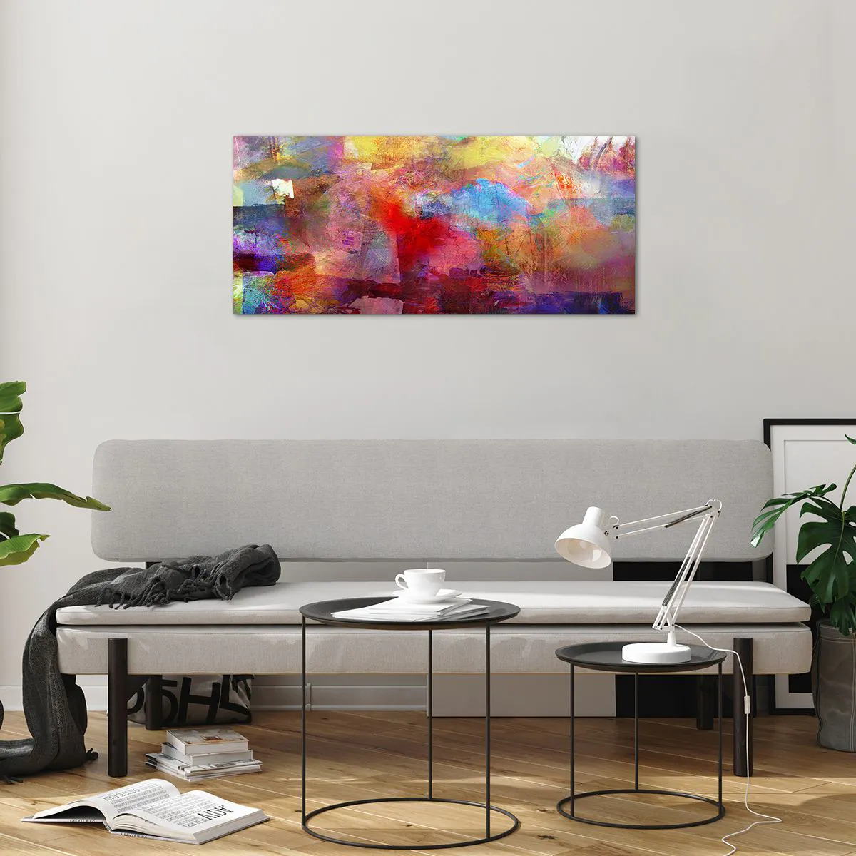 Obraz na szkle - Zajrzeć do środka tęczy - 100x40 cm