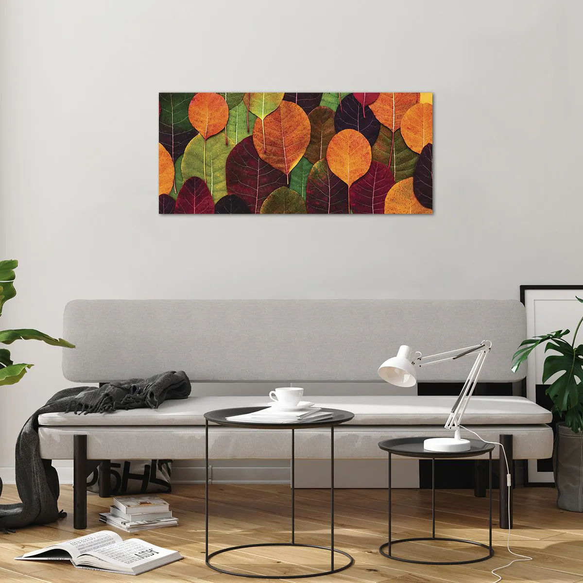 Quadro em vidro - Mosaico de outono - 100x40 cm