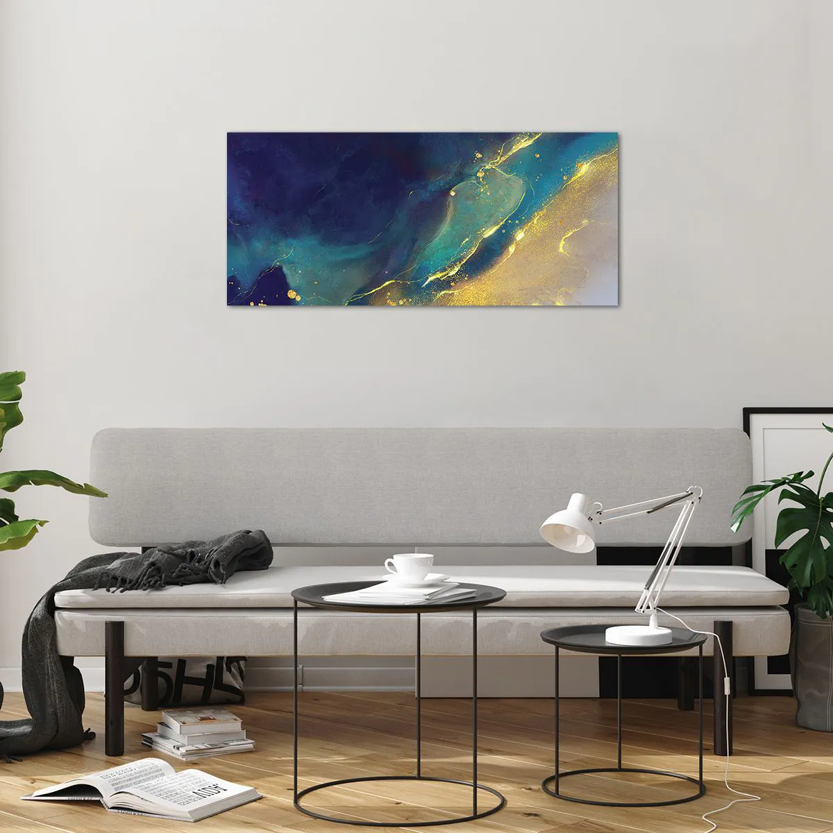 Impression sur verre - Image sur verre - Coulée d'or - 100x40 cm