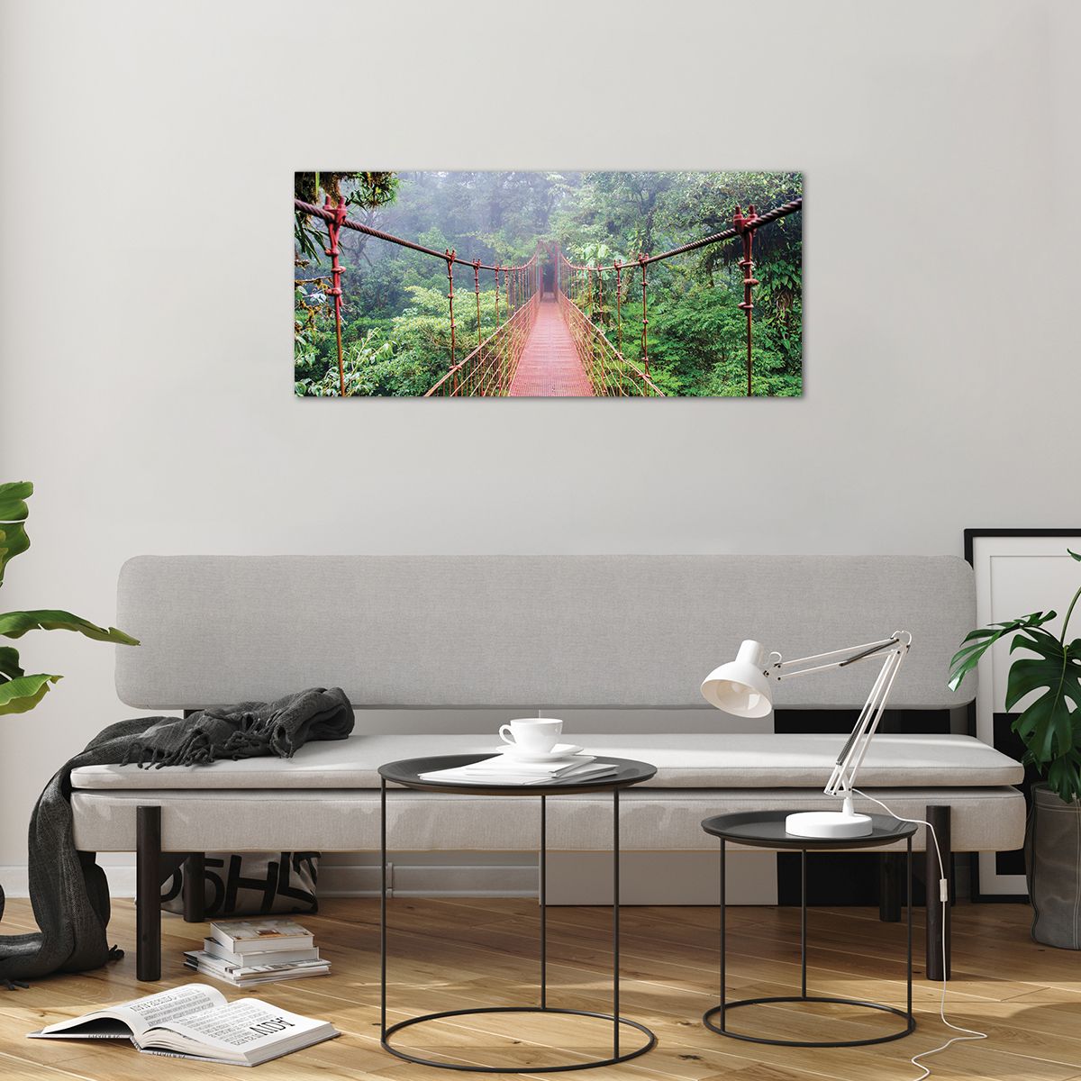 Obraz na skle Krajina, Obraz na skle Džungle, Obraz na skle Kostarika, Obraz na skle Závěsný Most, Obraz na skle Příroda