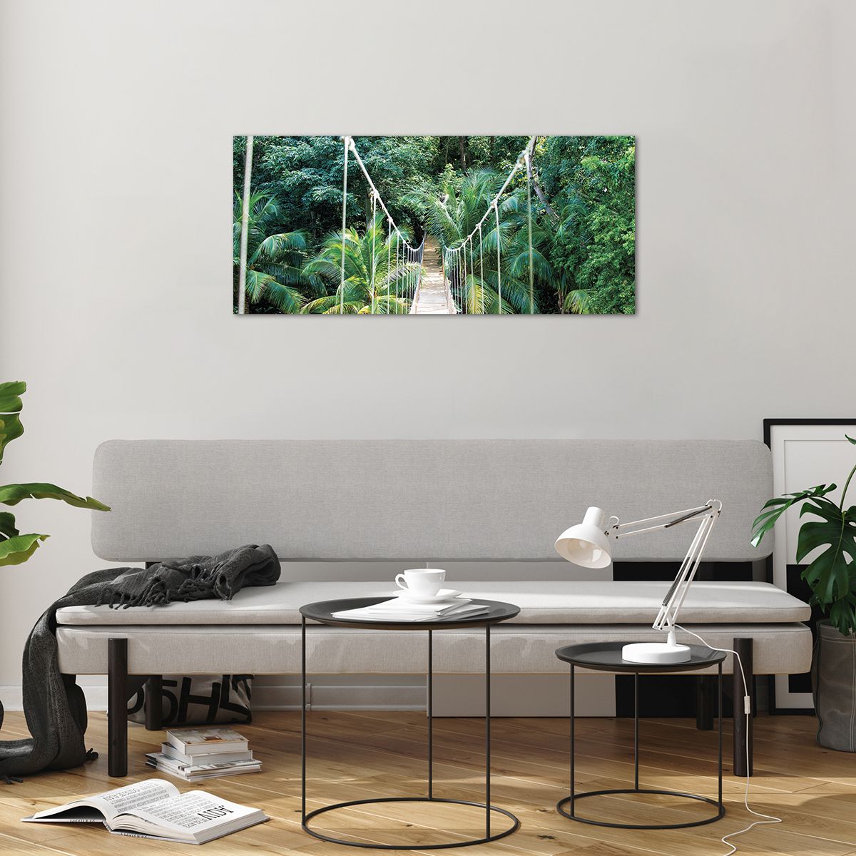 Glass picture  Landscape, Glass picture  Jungle, Glass picture  Honduras, Glass picture  Hanging Bridge, Glass picture  Nature