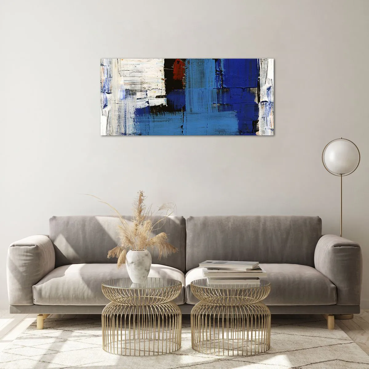 Obraz na szkle - Sekret błękitu - 100x40 cm