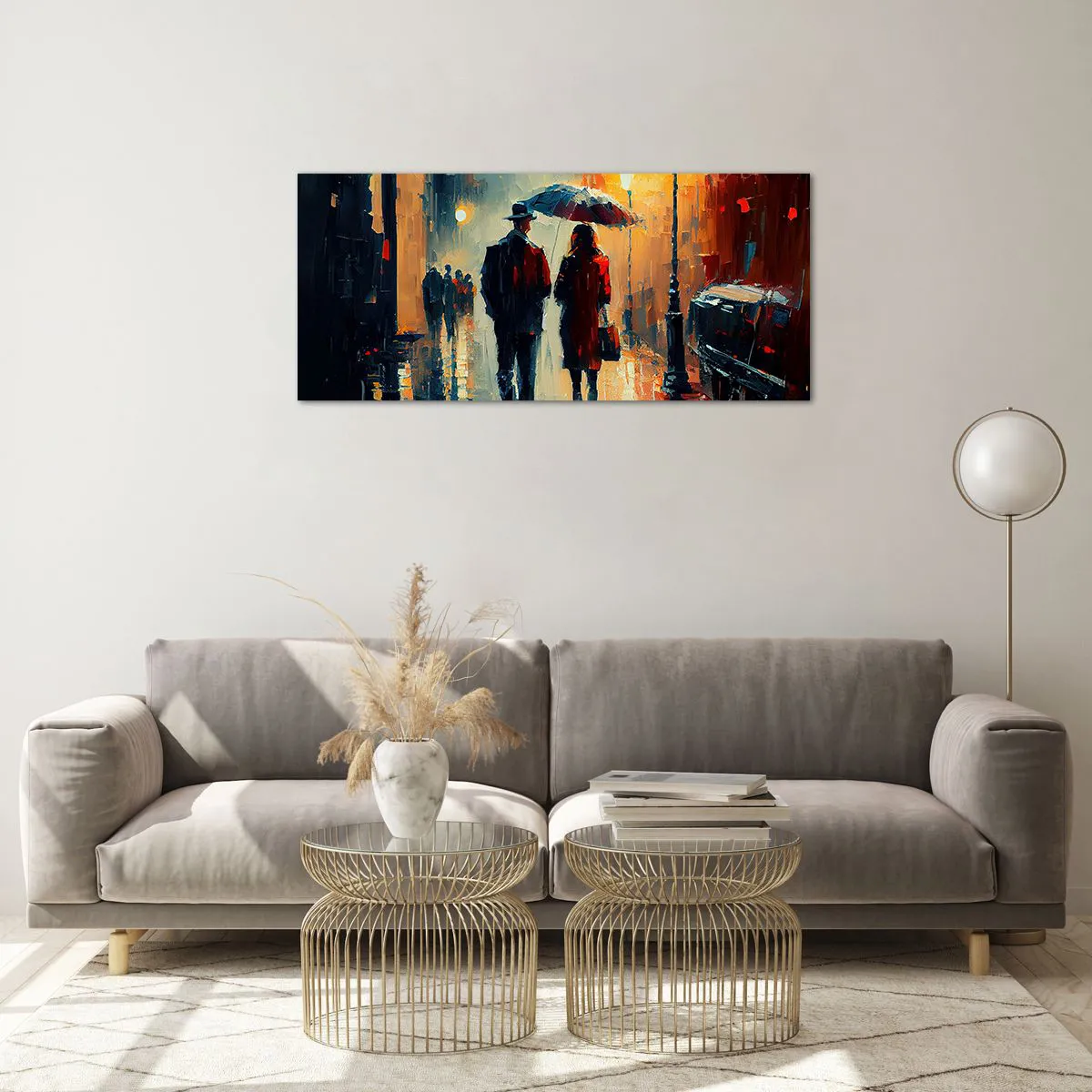 Obraz na skle - Mestská love story - 100x40 cm