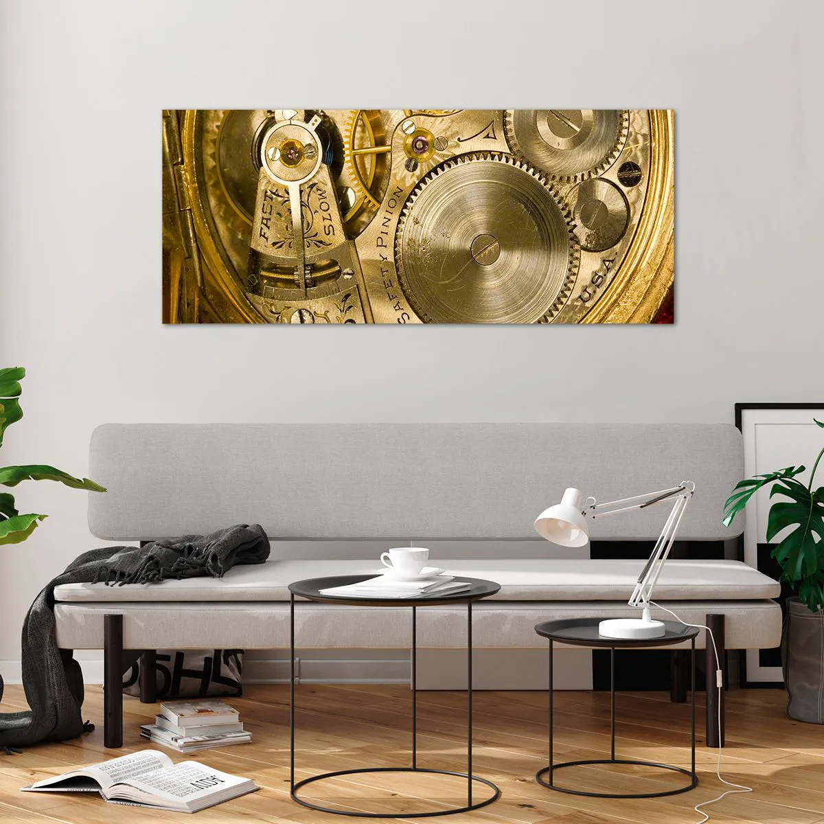 Quadro em vidro - Mova-se com o tempo - 120x50 cm