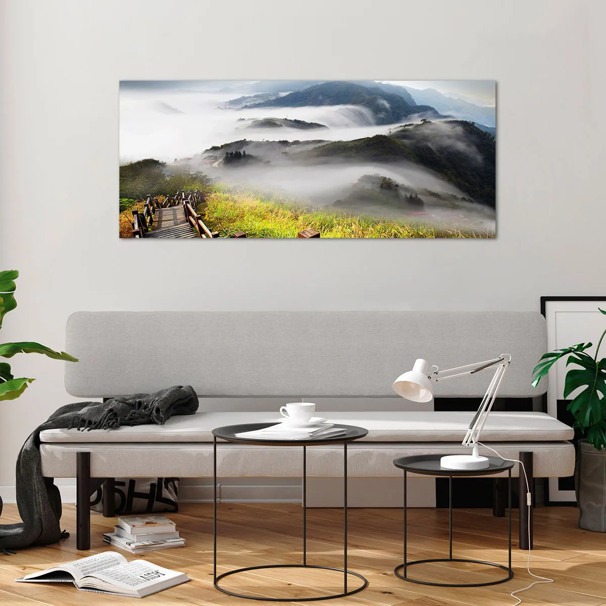 Tablou pe sticlă - Țesut de strălucire și ceață - 120x50 cm