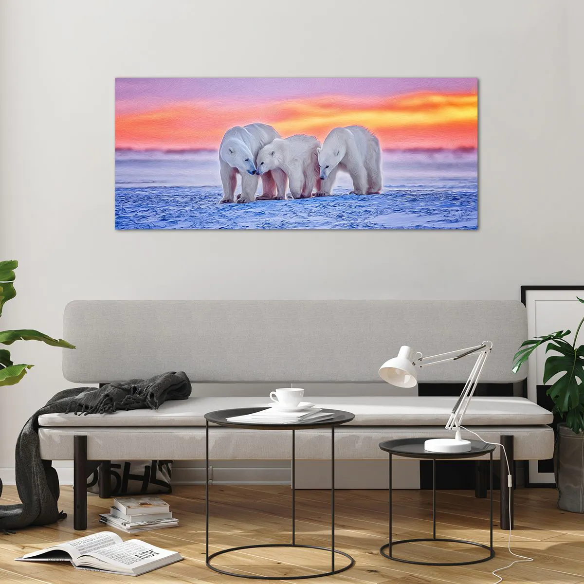 Quadro em vidro - Tudo o que precisa é de aconchego familiar - 120x50 cm