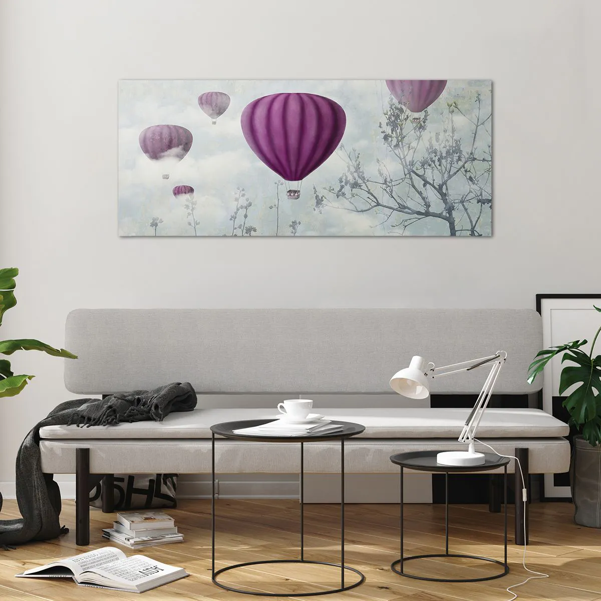 Üveg kép - Mint a hajók az égen - 120x50 cm