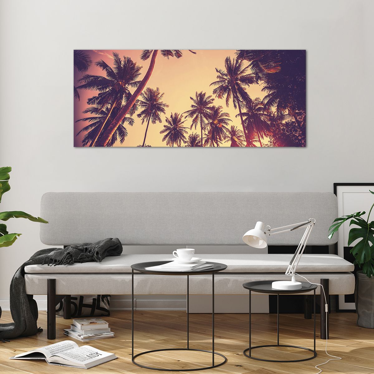 Impression sur Verre 120x50cm Tableaux Image Photo Lac nature pont oiseaux