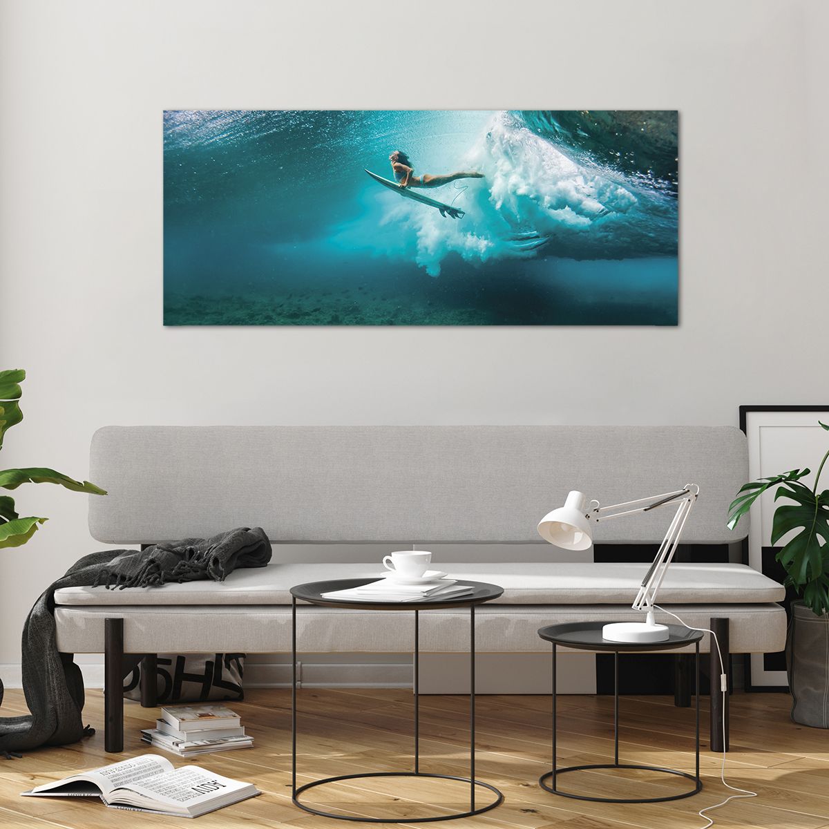 Obraz na plátne Surfen, Obraz na plátne Onderwaterwereld, Obraz na plátne Vrouw, Obraz na plátne Oceaan, Obraz na plátne Sport