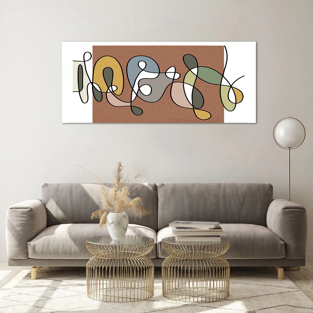 Obraz na skle - Abstrakce, která stojí za úsměv - 120x50 cm