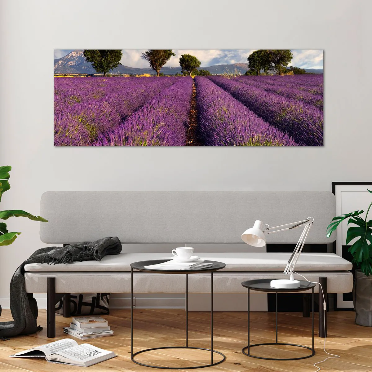 Üveg kép - Levendula mezők - 140x50 cm