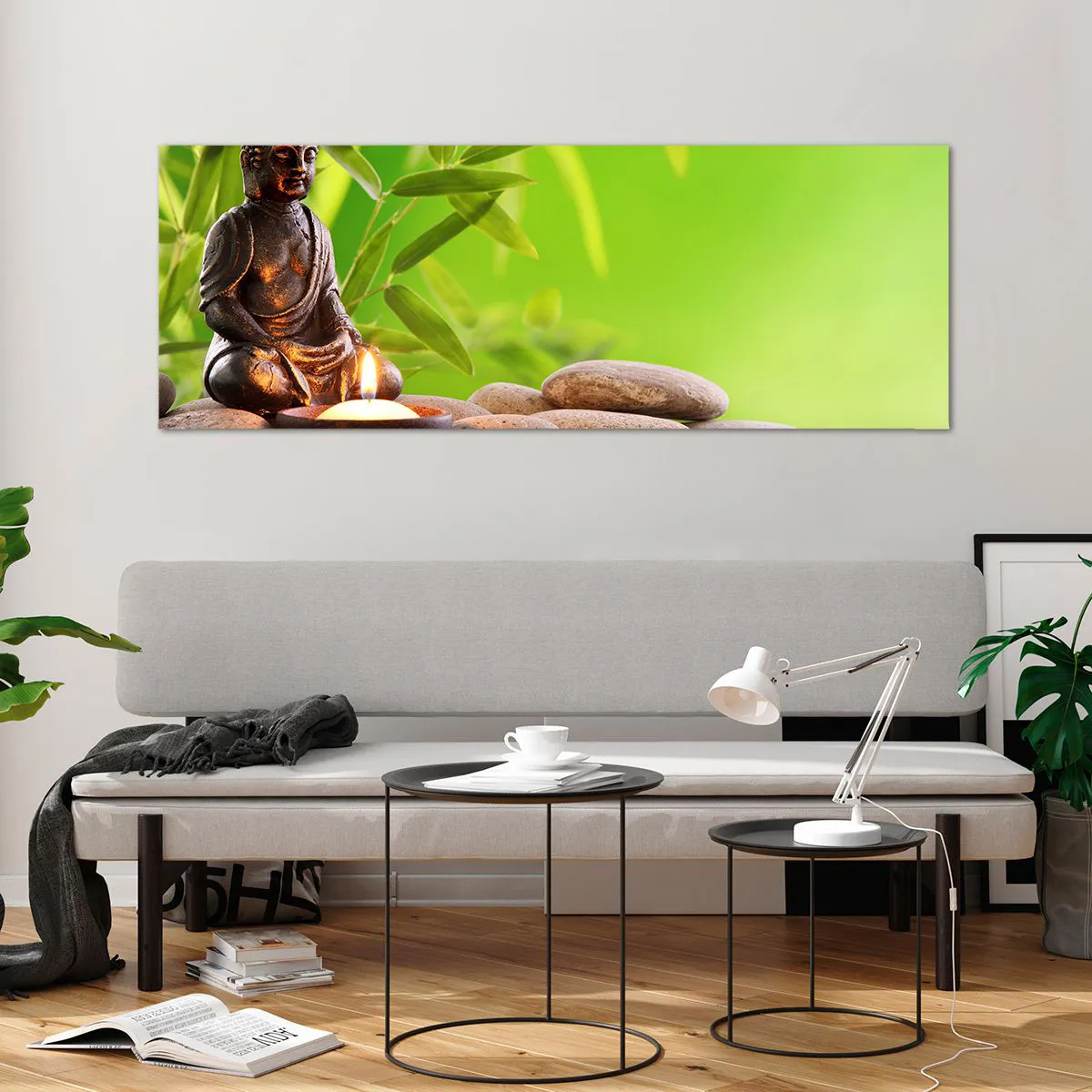 Quadro em vidro - A vida é linda - 140x50 cm