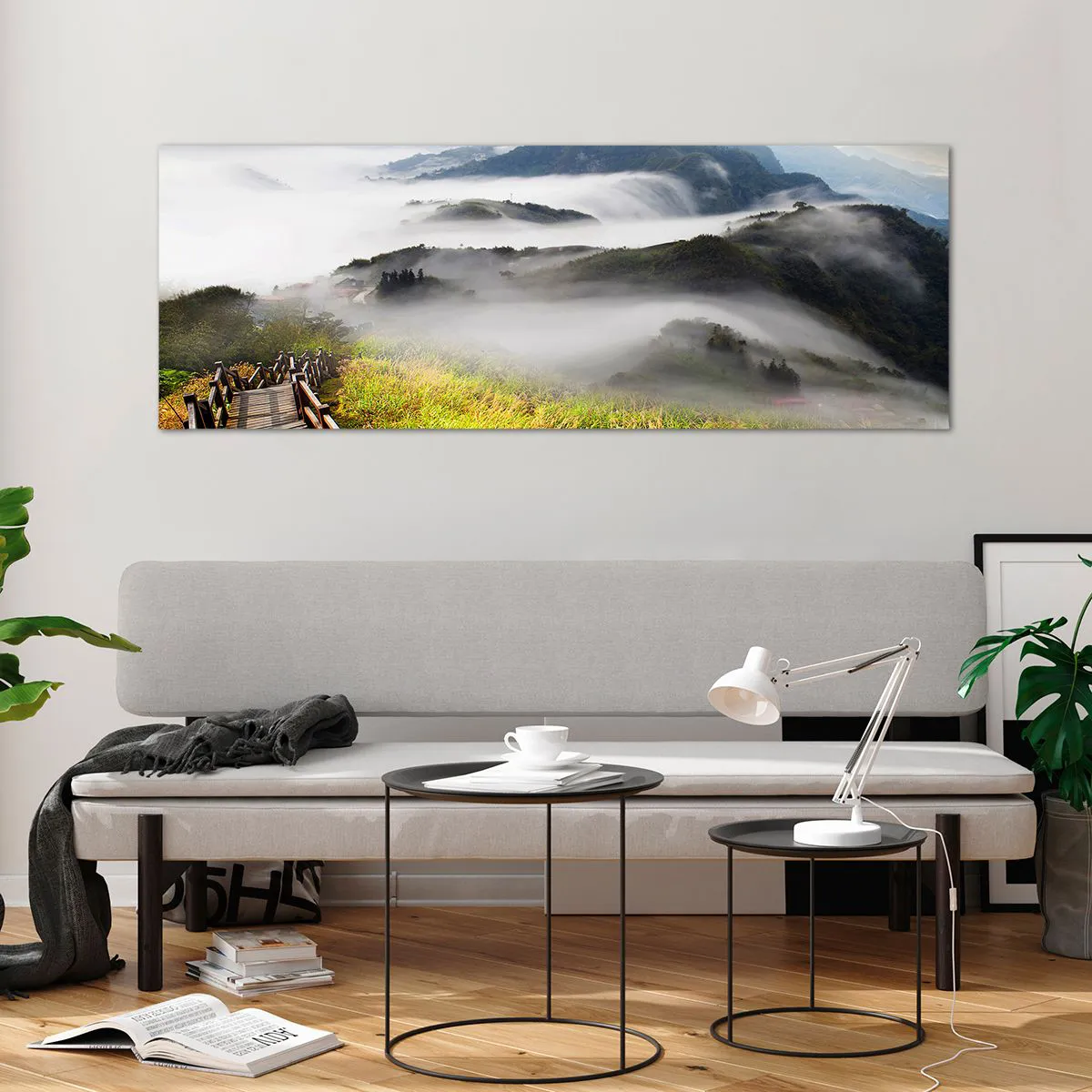 Üveg kép - Csillogásból és ködből szőtt - 140x50 cm