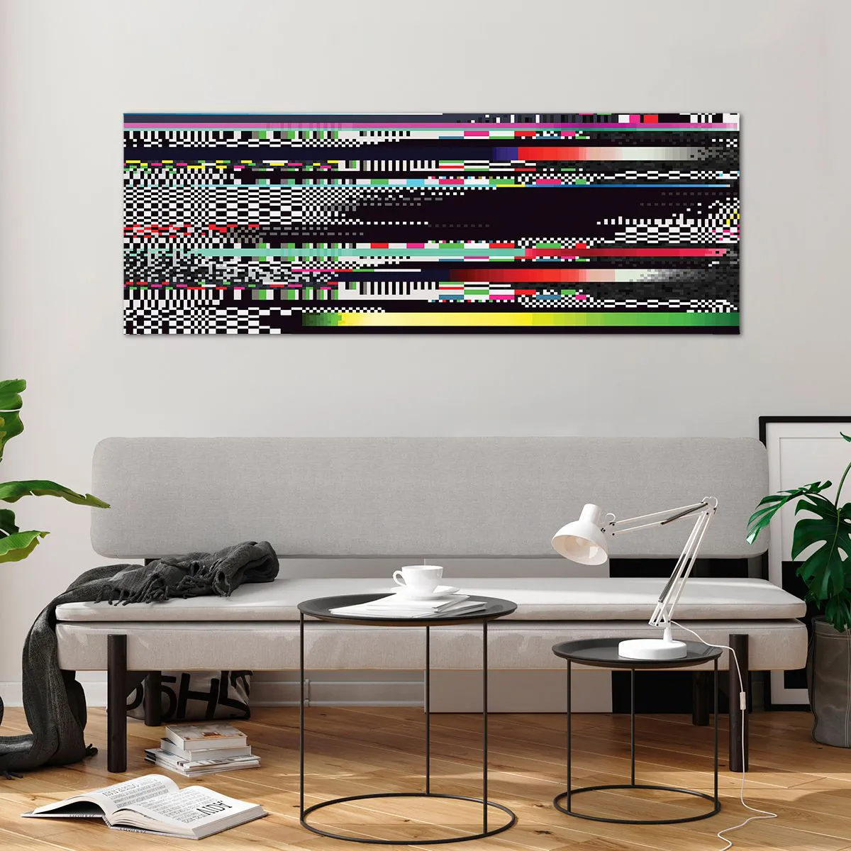 Obraz na skle - Kontrolný obraz skutočnosti - 140x50 cm