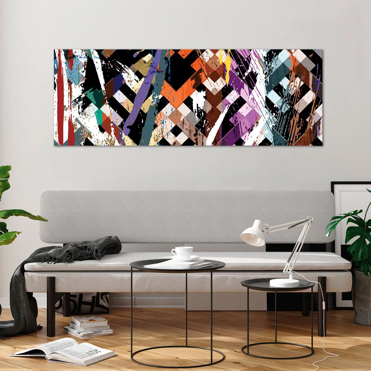 Schilderen op glas - Tot de tweede macht verheven - 140x50 cm