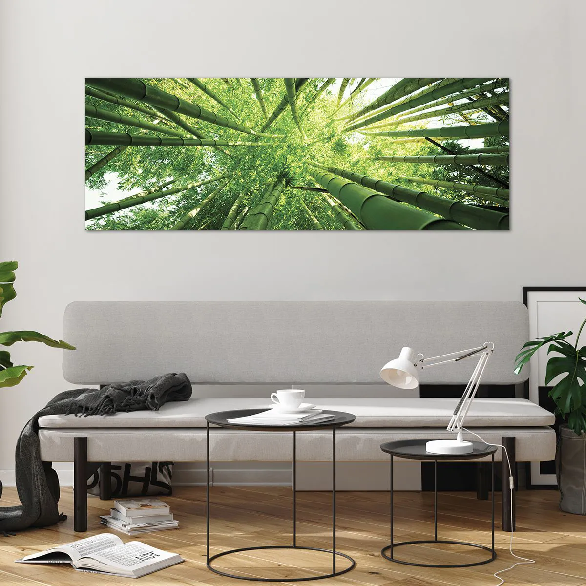 Üveg kép - Egy bambuszligetben - 140x50 cm